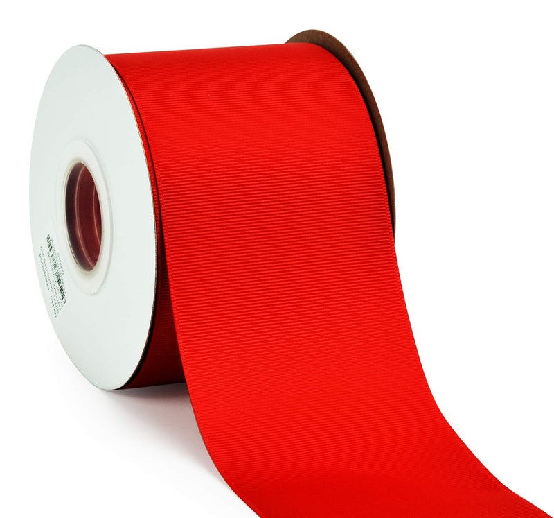 YAMA 3 inch Solid Grosgrain Ribbon Roll - 25 Yards for Gift Wrapping Ribbons, Red - Image 1